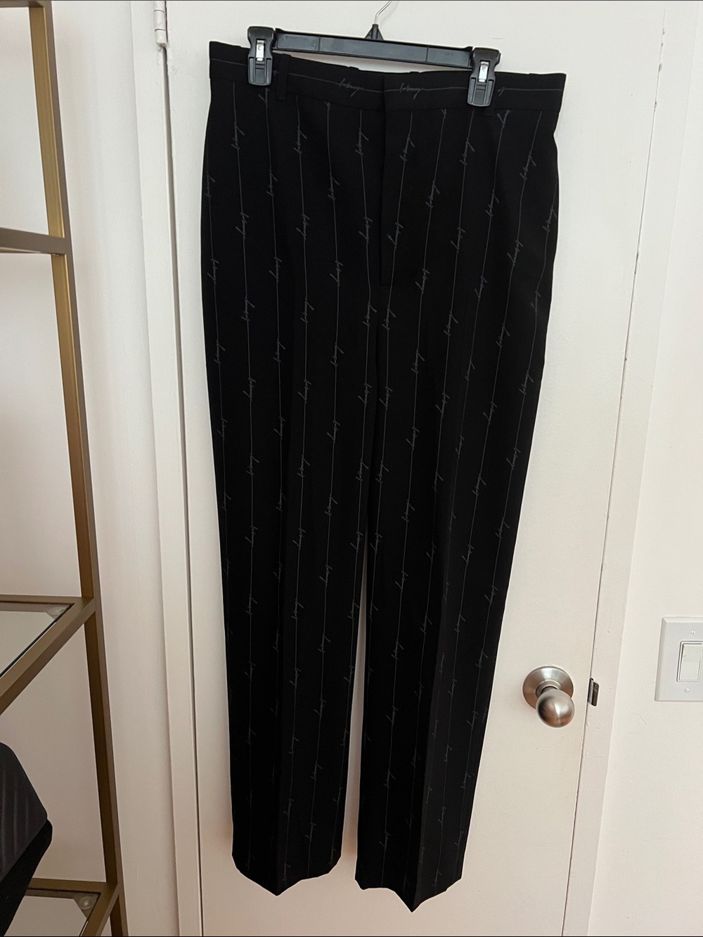 Balenciaga Black  Logo-Print Dress Pants